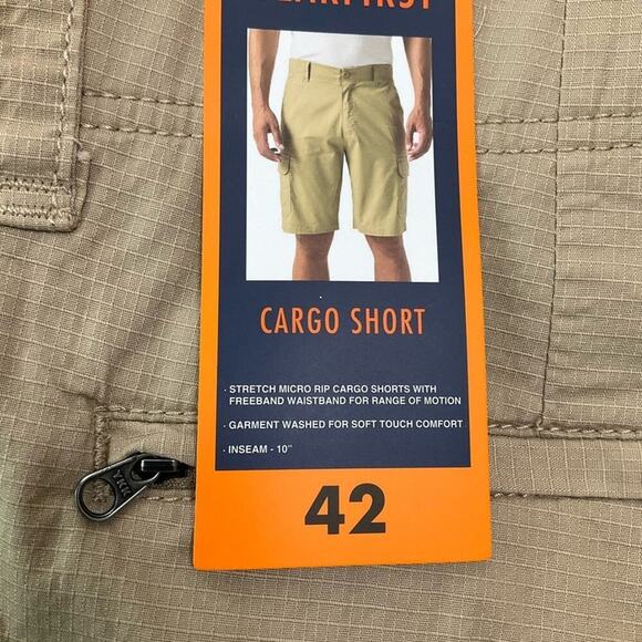 WearFirst Men’s Cargo Shorts Khaki Tan Size 42 NWT - Picture 6 of 7